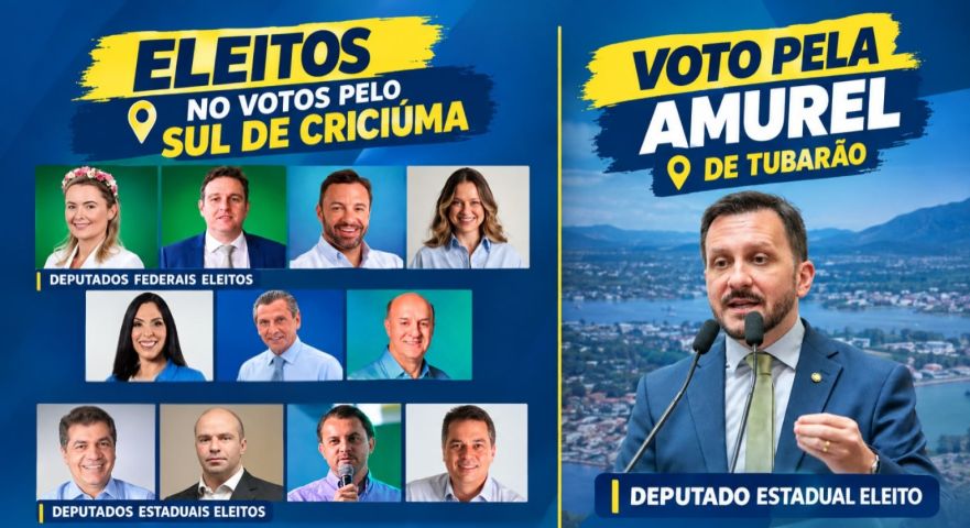Enquanto Criciúma elege sete federais, Amurel soma 245 mil votos e faz só um estadual