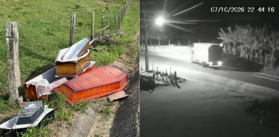 Mistério dos três caixões em Armazém ganha nova pista: foram deixados no local por um caminhão; VÍDEO