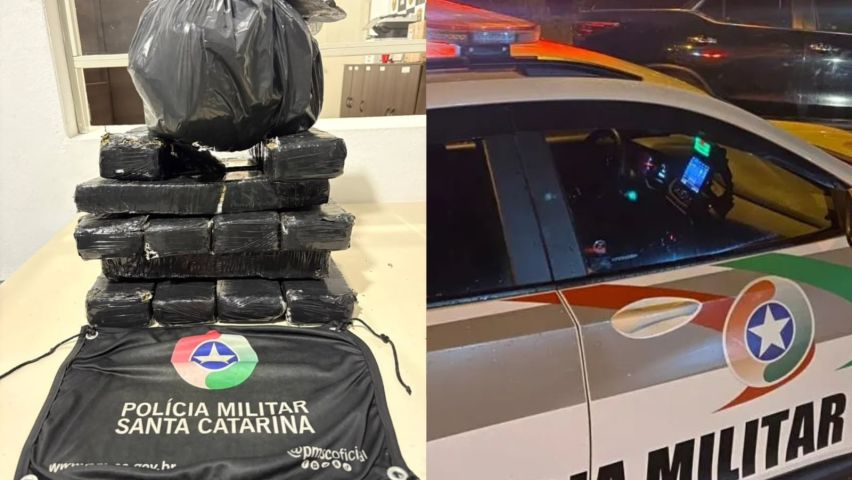 Perseguição na BR-101 termina com dois presos e 11,5 kg de maconha apreendidos em Tubarão