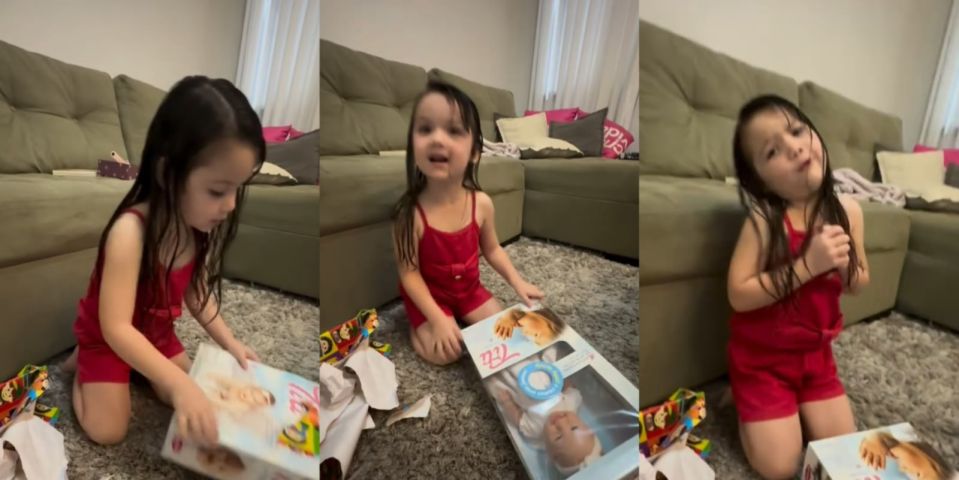'É um milagre de Aparecida!': menina ganha boneca que reza e emociona no Dia das Crianças; VÍDEO