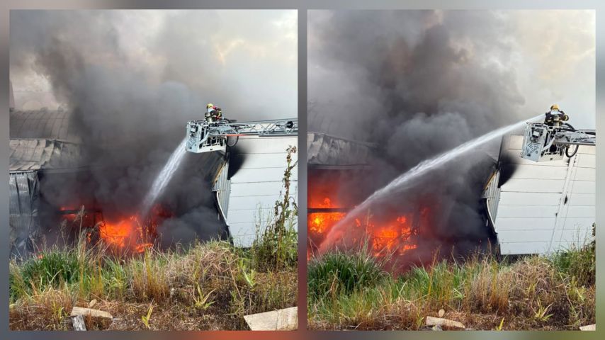 Incêndio em fábrica de ração consome 100 toneladas de material em São Ludgero; bombeiros ainda acompanham a situação