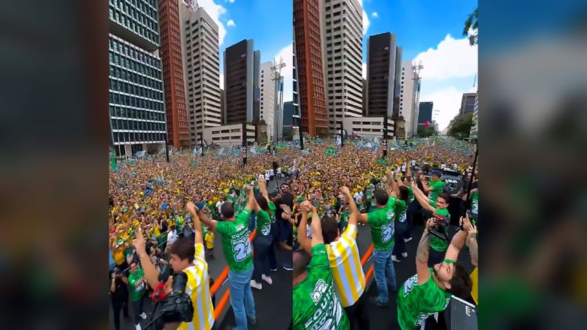 Multidão toma a Avenida Paulista em apoio a Flávio Bolsonaro